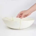 Schalen aus weißem Porzellan und Blattgold Italienisches Luxus-Design - Cicatroro Viadurini