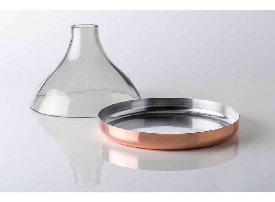 Glasglocke mit Kupferpfanne 2 Stück Modernes Luxus-Design - Doriana Viadurini