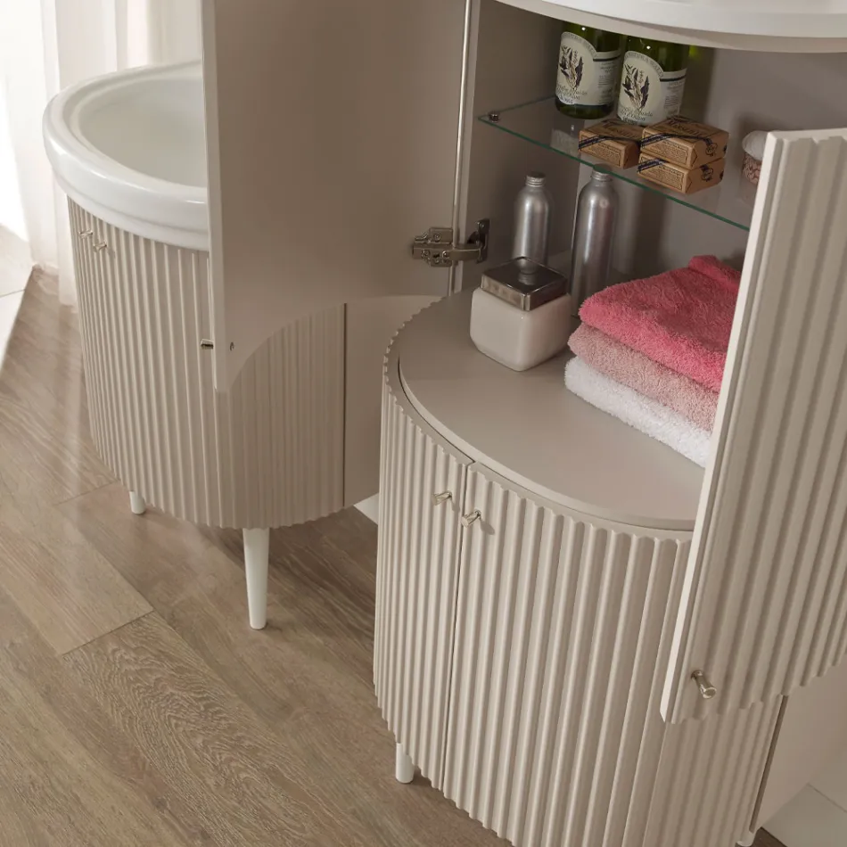 Säule mit vier Türen mit Cannetté-Verarbeitung, hergestellt in Italien – Candy Viadurini