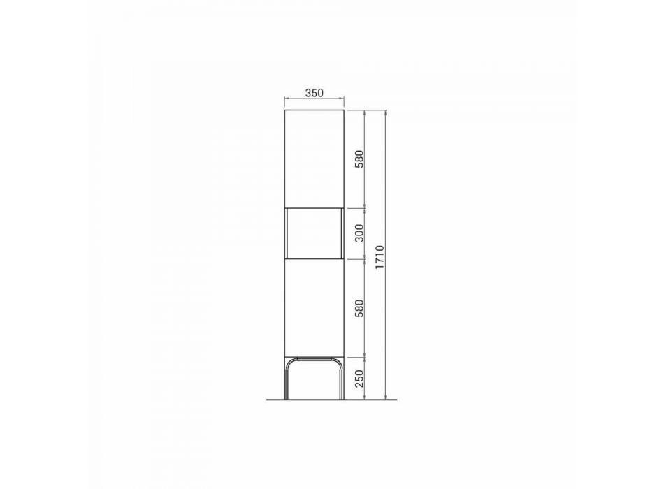 Badezimmersäule mit 2 Türen in modernem Design Öko-Holz Ambra, made in Italy Viadurini
