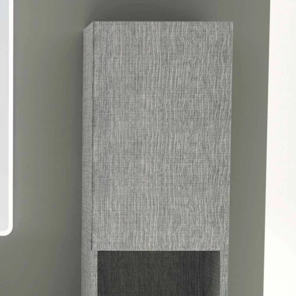 Badezimmersäule mit 2 Türen in modernem Design Öko-Holz Ambra, made in Italy Viadurini