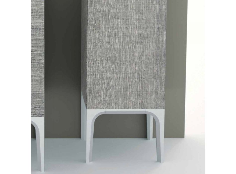Badezimmersäule mit 2 Türen in modernem Design Öko-Holz Ambra, made in Italy