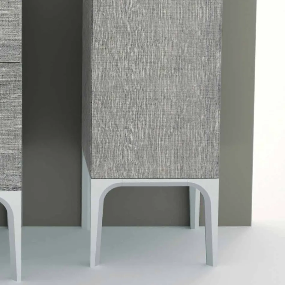 Badezimmersäule mit 2 Türen in modernem Design Öko-Holz Ambra, made in Italy Viadurini