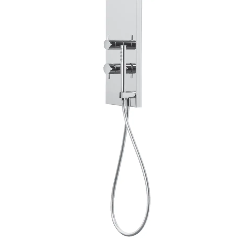 Duschsäule aus Stahl mit Regenduschkopf Made in Italy - Sailor Viadurini