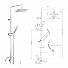 Duschsäule aus Messing mit Duschkopf und Handbrause in Abs Made in Italy - Lesio Viadurini