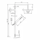 Duschsäule aus verchromtem Messing mit Bauchmuskel-Handbrause made in Italy - Selvio Viadurini