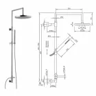 Duschsäule aus verchromtem Messing mit Bauchmuskel-Handbrause made in Italy - Selvio Viadurini