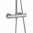 Duschsäule aus verchromtem Messing mit flexiblem Schlauch und Handbrause made in Italy - Griso Viadurini