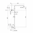 Duschsäule aus verchromtem Messing mit Duschkopf aus Stahl Made in Italy - Daino Viadurini