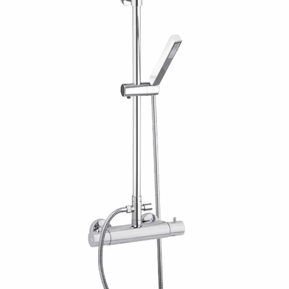 Duschsäule aus verchromtem Messing mit quadratischem Duschkopf Made in Italy - Studio Viadurini