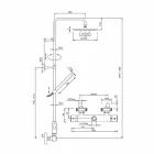 Duschsäule aus verchromtem Messing mit quadratischem Duschkopf Made in Italy - Studio Viadurini