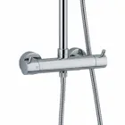 Duschsäule aus verchromtem Messing mit rundem Duschkopf Made in Italy - Griso Viadurini