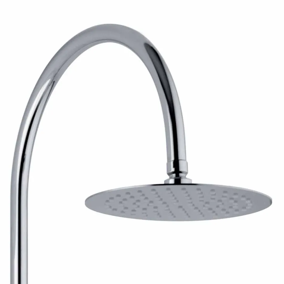 Teleskop-Duschsäule aus Messing mit rundem Duschkopf Made in Italy - Lenio Viadurini