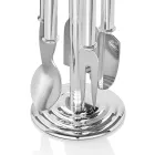 Käsemesser aus Silbermetall mit Kristallen 5 Stück - Marfio Viadurini