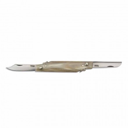 Palmerino Messer mit Doppelklinge aus handgefertigtem Stahl Made in Italy - Merino Viadurini