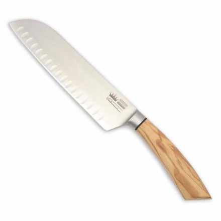 Handgefertigtes Santoku-Messer mit Horn- oder Holzgriff Made in Italy - Toki Viadurini