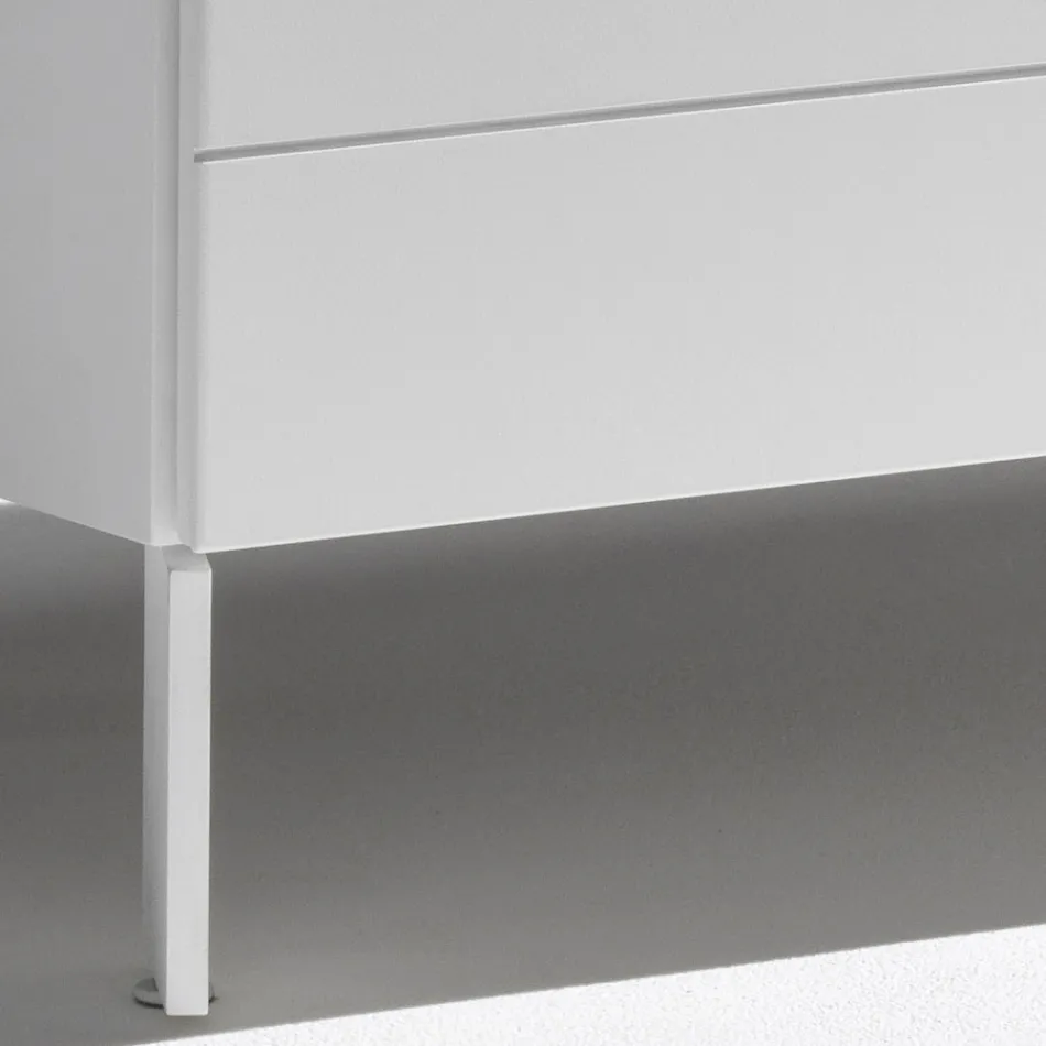 Kommode mit 3 Schubladen aus lackierter Spanplatte - Gemelli Viadurini