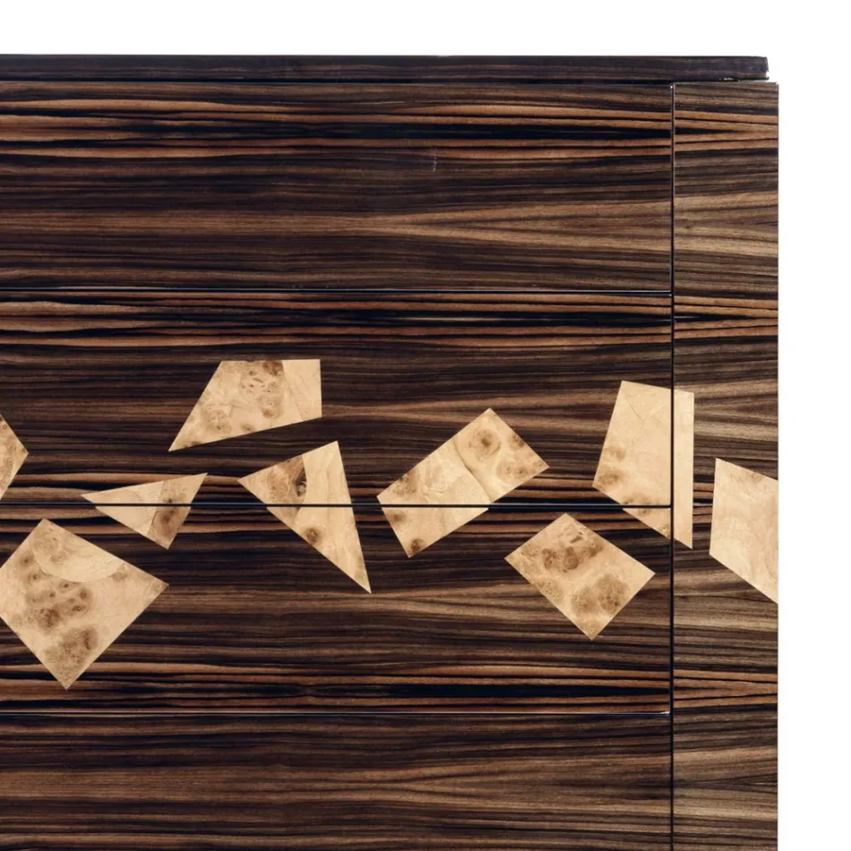 Design Kommode aus Ebenholz mit 4 Schubladen Grilli Zarafa in Italien hergestellt  Viadurini