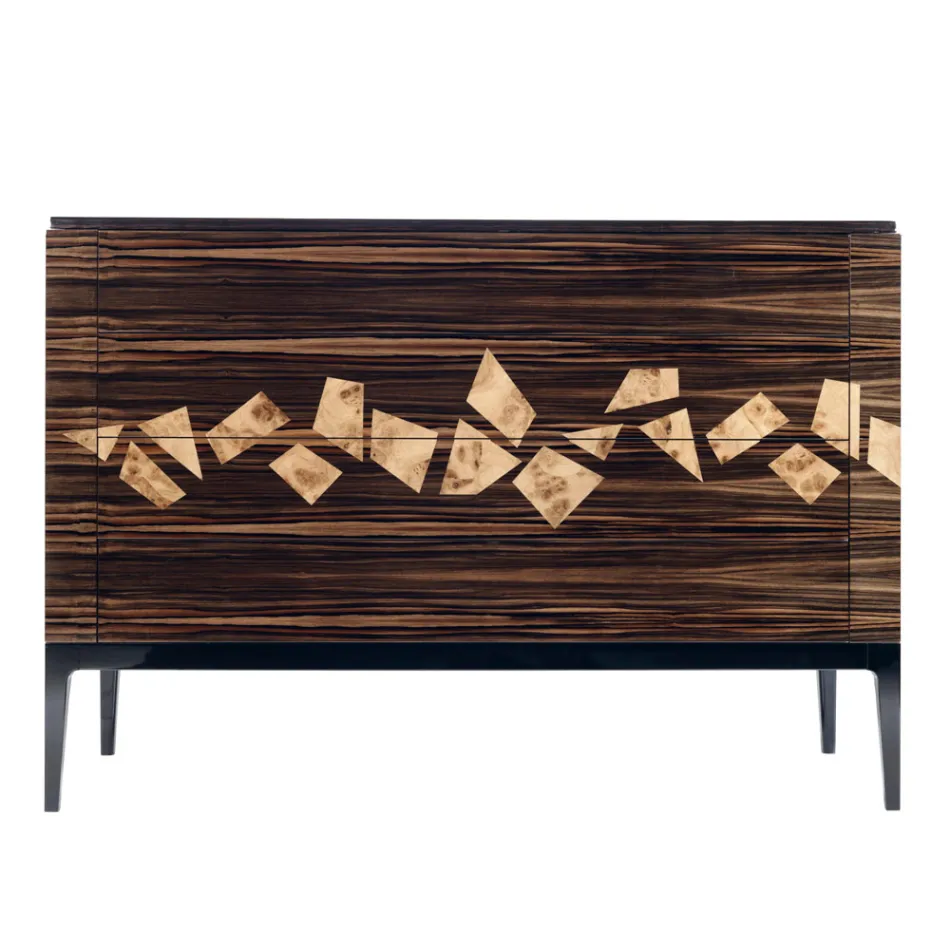 Design Kommode aus Ebenholz mit 4 Schubladen Grilli Zarafa in Italien hergestellt  Viadurini