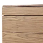 Design Kommode aus Massivholz und Leder Grilli York made in Italy Viadurini