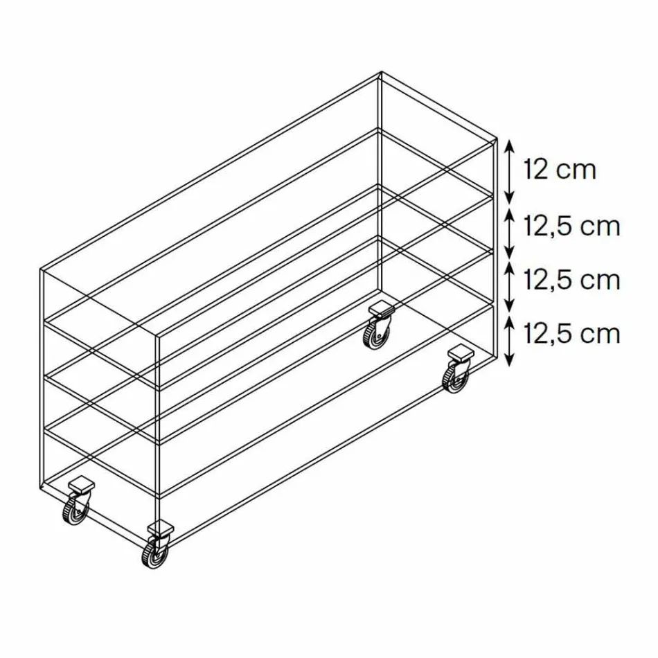 Extraleichte Glaskommode und sechs weiße Holzschubladen Made in Italy - Ganzo Viadurini