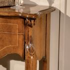 Klassischer Nachttisch mit 2 Schubladen aus Bassano Nussbaumholz Made in Italy - Commodo Viadurini
