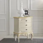 Nachttisch aus Holz mit 3 Schubladen Made in Italy - Chantilly Viadurini