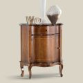 Klassischer Nachttisch Tür und Schublade aus Holz mit Intarsien Made in Italy - Leonor