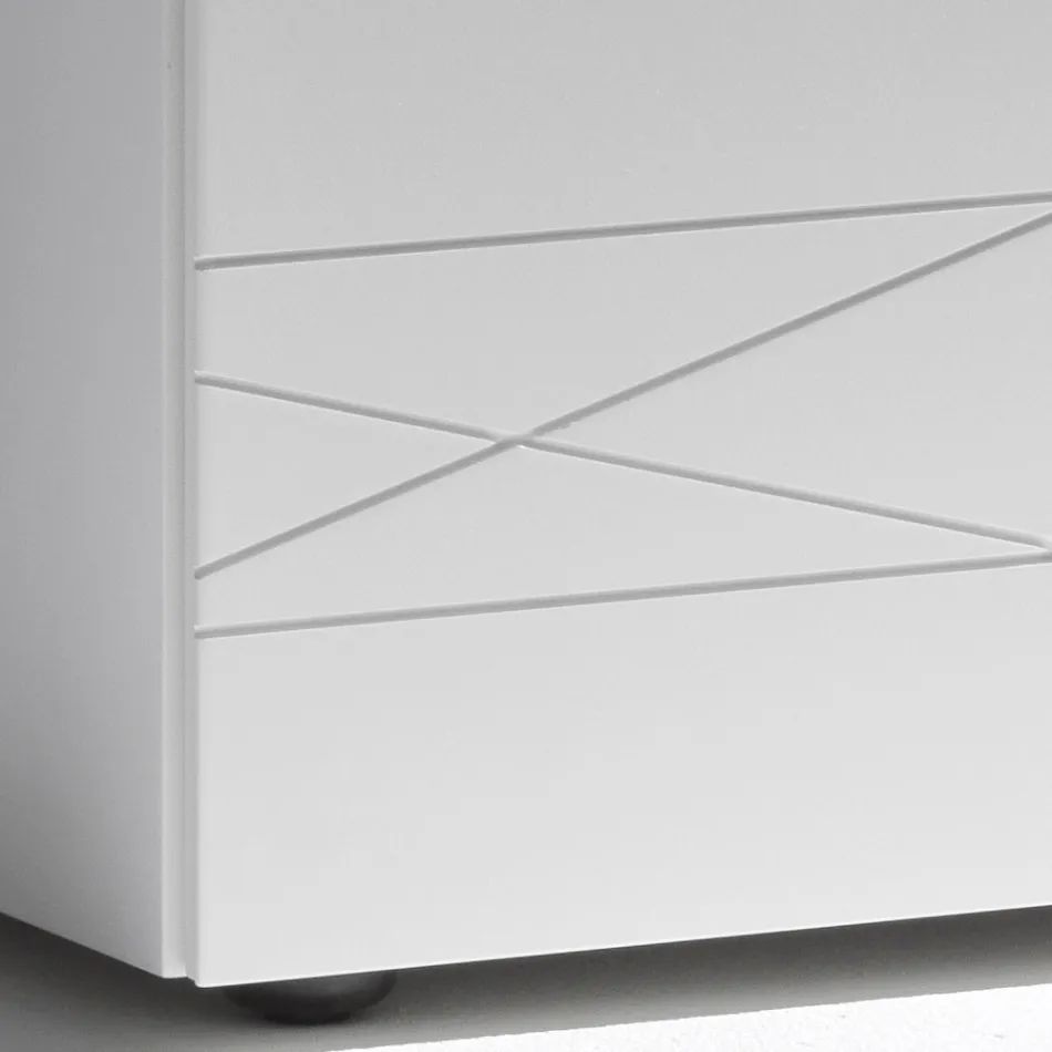 Nachttisch mit 1 Schublade aus lackierter Spanplatte - Leone Viadurini