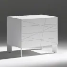 Nachttisch mit 1 Schublade aus lackierter Spanplatte - Leone Viadurini