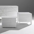 Nachttisch mit 1 Schublade aus lackierter Spanplatte - Leone Viadurini