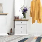 Nachttisch mit Struktur aus furnierten Holzpartikeln, hergestellt in Italien – Thor Viadurini