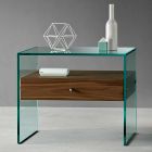 Nachttisch in modernem Design aus extra klarem Glas Made in Italy - Secret Viadurini
