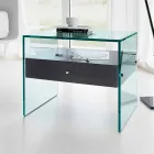 Nachttisch in modernem Design aus extra klarem Glas Made in Italy - Secret Viadurini