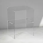 Nachttisch aus transparentem Acrylkristall mit Designregal - Minervo Viadurini