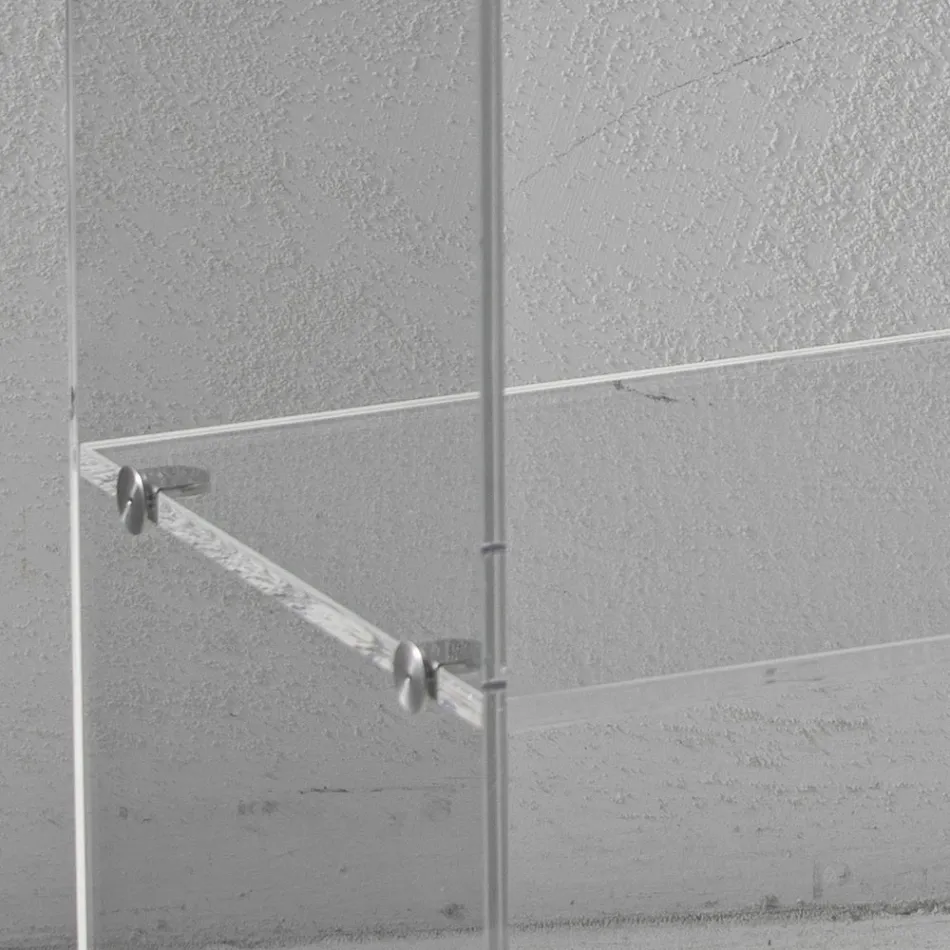 Nachttisch aus transparentem Acrylkristall mit Designregal - Minervo Viadurini