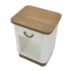 Nachttisch aus Holz mit Relieflinien verziert, mit Schublade und Ablage - Rachel Viadurini