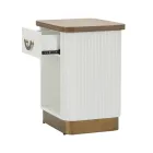 Nachttisch aus Holz mit Relieflinien verziert, mit Schublade und Ablage - Rachel Viadurini