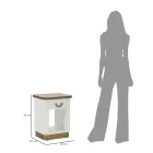 Nachttisch aus Holz mit Relieflinien verziert, mit Schublade und Ablage - Rachel Viadurini