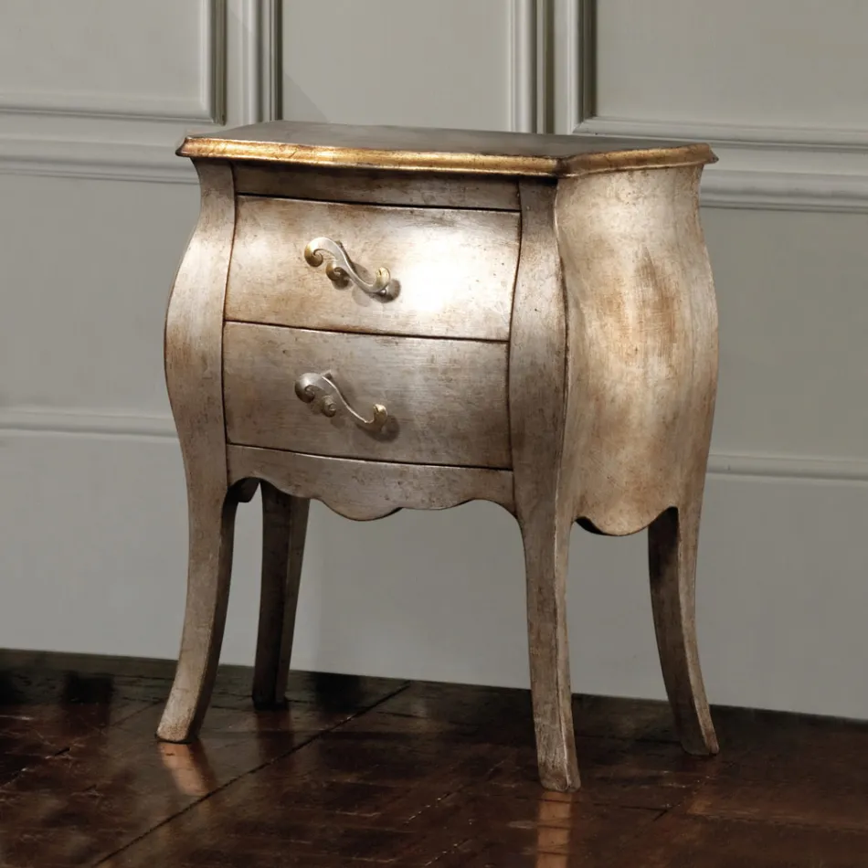 Nachttisch aus Lindenholz mit 2 Schubladen, hergestellt in Italien – Bled Viadurini