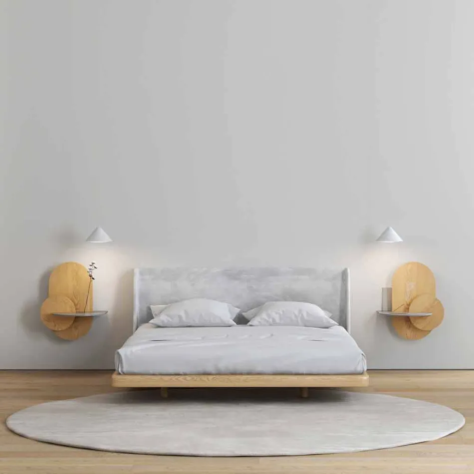 Nachttisch aus Sperrholz Bestehend aus 3 modularen Paneelen Modernes Design - Zita Viadurini