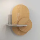 Nachttisch aus Sperrholz Bestehend aus 3 modularen Paneelen Modernes Design - Zita Viadurini