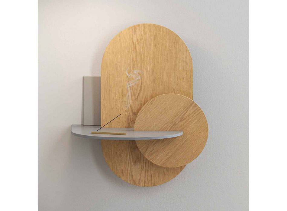 Nachttisch aus Sperrholz Bestehend aus 3 modularen Paneelen Modernes Design - Zita Viadurini