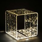 Leuchtender Nachttisch aus Acrylglas und Blattgold, Silber oder Kupfer - Gnassi Viadurini