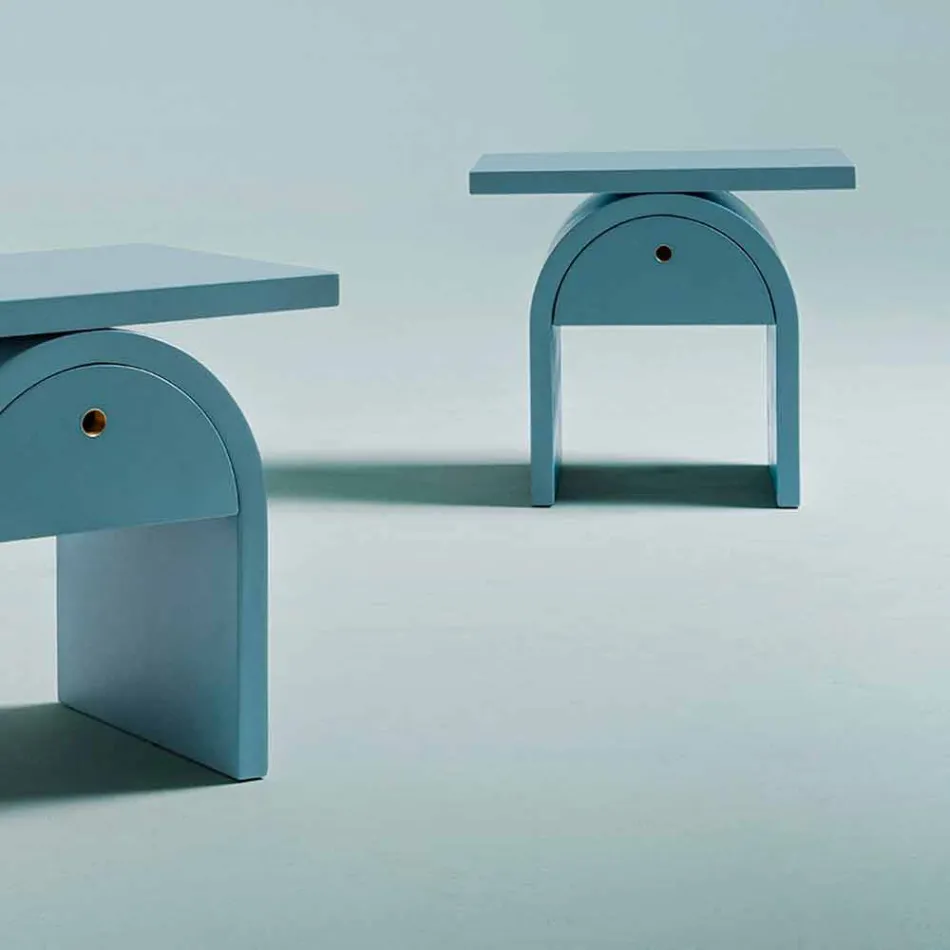 Nachttisch in modernem Design aus farbigem Holz für das Schlafzimmer - Arcom Viadurini