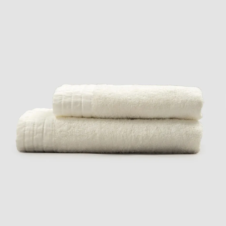 Komplettes Set aus Gesichtshandtuch und Gästehandtuch aus Frottee-Leinen-Mischung – Kelim Viadurini