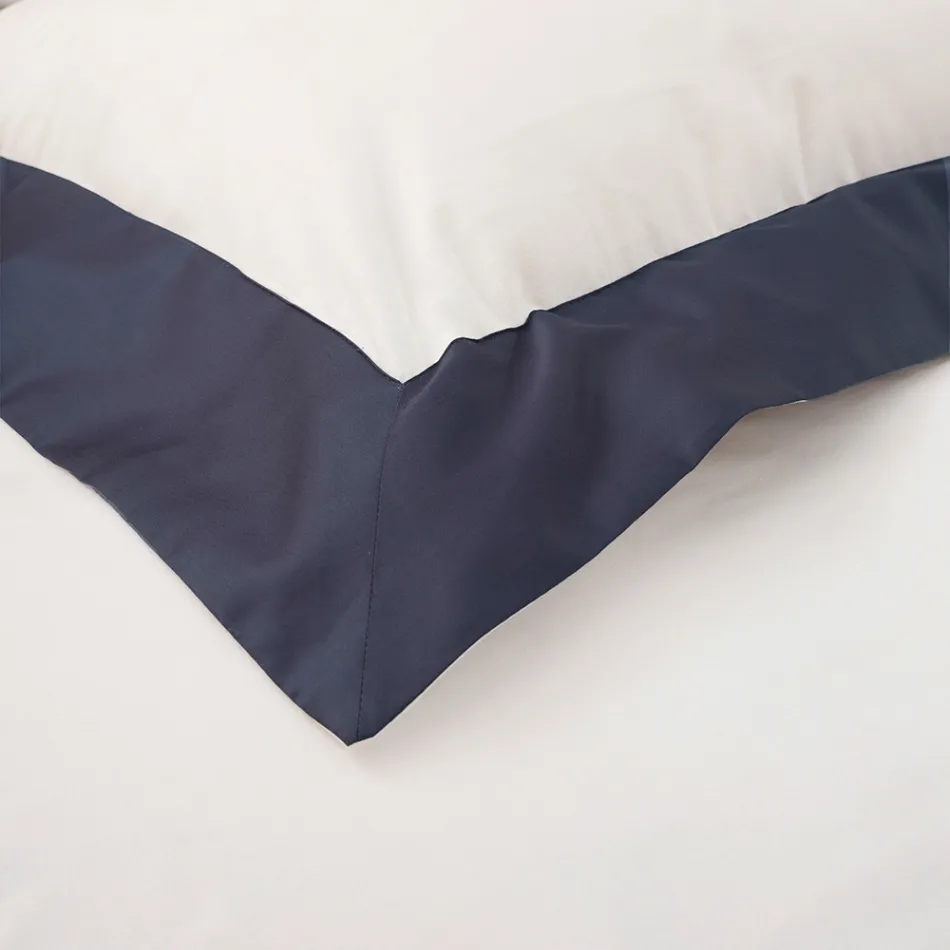 Kompletter Bettbezug für Einzelbett und eine Hälfte aus 100 % Baumwolle und 10 % Baumwollsatin – Detail Viadurini