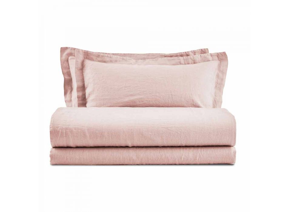Farbige Bettwäsche aus reinem Leinen für das Doppelbett - Opulenz Viadurini