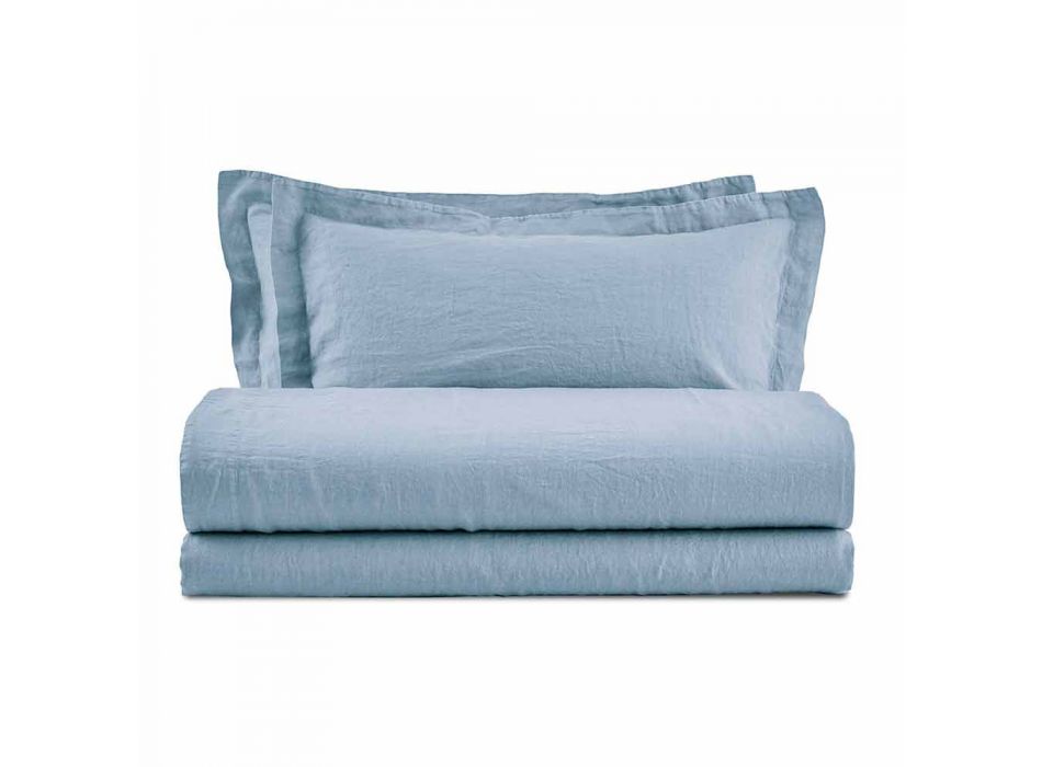 Farbige Bettwäsche aus reinem Leinen für das Doppelbett - Opulenz Viadurini
