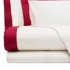 Satin Sheet Set für Doppelbett mit farbigen Kanten - Hyazinthe Viadurini